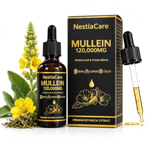 Organic Mullein Drops Lung Support – 1200mg Respiratory Wellness