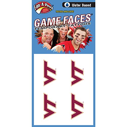 Virginia Tech Hokies Water-Based Temporary Tattoos 4-Pack