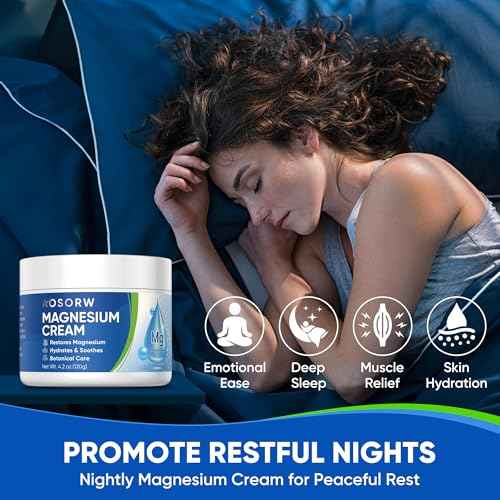 Calming Magnesium Cream for Sleep - Soothing Topical Lotion for Legs, Feet & Body - Infused with Natural Herbal Extracts - 4.2oz / 120ml (Pack of 1)