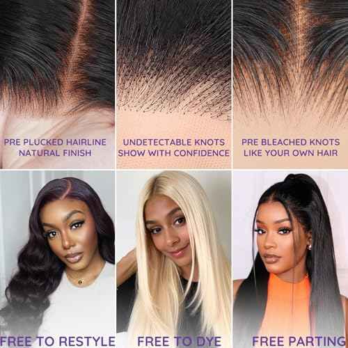 13x6 Lace Front Human Hair Wig, 100% Human Hair 180 Density, HD Lace Frontal Wig, Pre-Plucked Glueless Wigs, 30inch