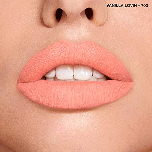 Rimmel London Stay Matte Liquid Lip Color with Full Coverage Kiss-Proof Waterproof Matte Lipstick Formula that Lasts 12 Hours - 703 Vanilla Lovin, .21oz (Pack of 2)