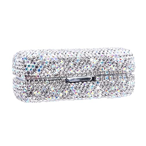 Crystal Rhinestone Lipstick Case Holder with Mirror