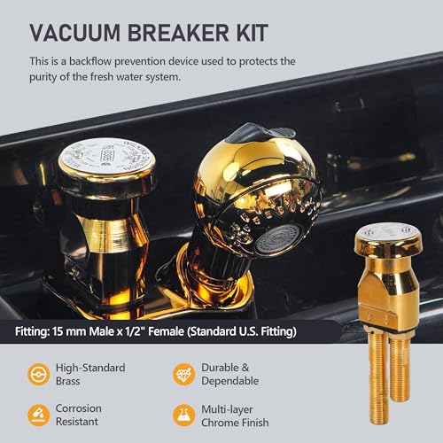 Salon Shampoo Bowl Faucet Kit with Spray Hose & Vacuum Breaker