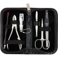 3 Swords Germany - brand quality 6 piece manicure pedicure grooming kit set genuine leather case black, Made in Germany