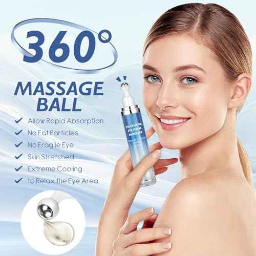 5% Caffeine & Retinol Eye Cream with 360¡Æ Roller ? Hydrating & Anti-Aging Formula for Fine Lines, Puffiness, Dark Circles & Bags ? Moisturizing Treatment Serum for Women & Men