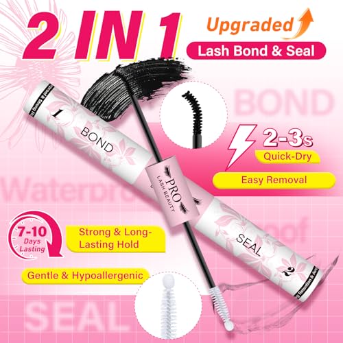 PROLASHBEAUTY Black Lash Glue & Seal Kit - Long-Lasting, Latex-Free DIY Eyelash Extension