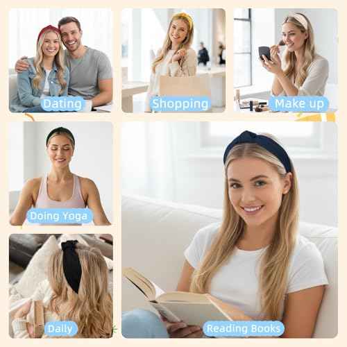 TERSE Christmas Headbands for Women Girls, Fashion Knotted Head Bands for Women's Hair