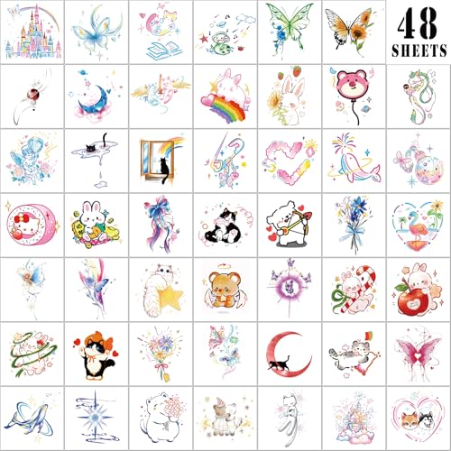 60 Pcs Temporary Tattoos for Kids - Waterproof Animal Party Favors
