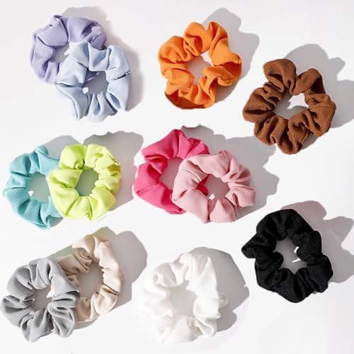 Artilady Silk Hair Scrunchies - 12 Pack Large Pleated Slip Silk Scrunchies for Women Elastic and Soft Cute Hair Ties No Damage Girls Hair Accessories Ponytail Holders Christmas Birthdays Gifts