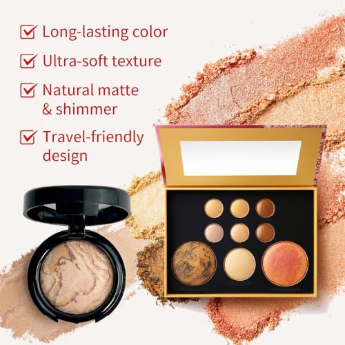 K'APEINE 9-Color Baked Eyeshadow & Foundation Makeup Kit