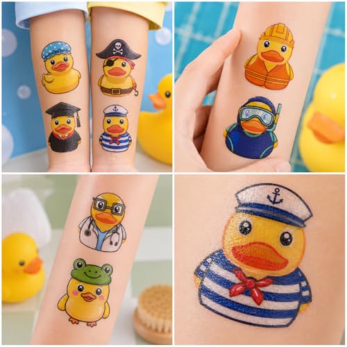96pc Rubber Duck Temporary Tattoos for Kids - Waterproof