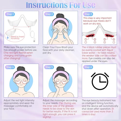 Under Eye Light Therapy Device with Eye Massage for Fatigue Relief