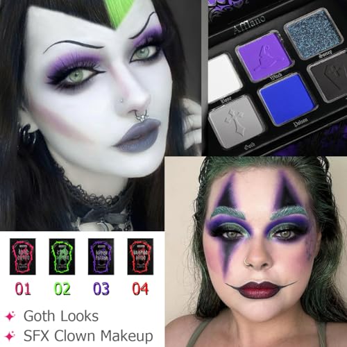 Afflano Goth Eyeshadow Palette - Purple Blue 6 Shades
