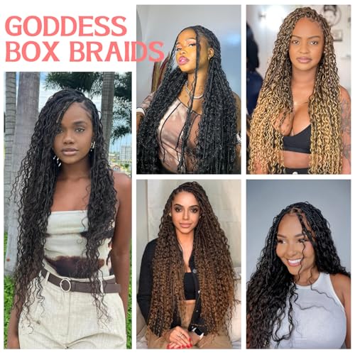 Boho Box Braids Crochet Hair 24 Inch - 9 Packs Water Wave