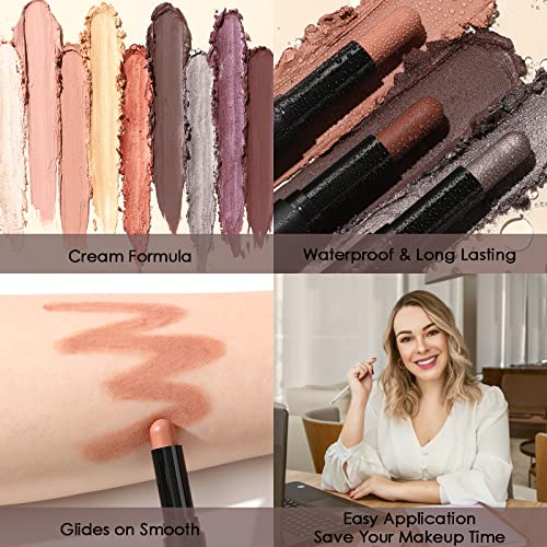 FOCALLURE Cream Eyeshadow Stick Set - 3PC Waterproof Pencil