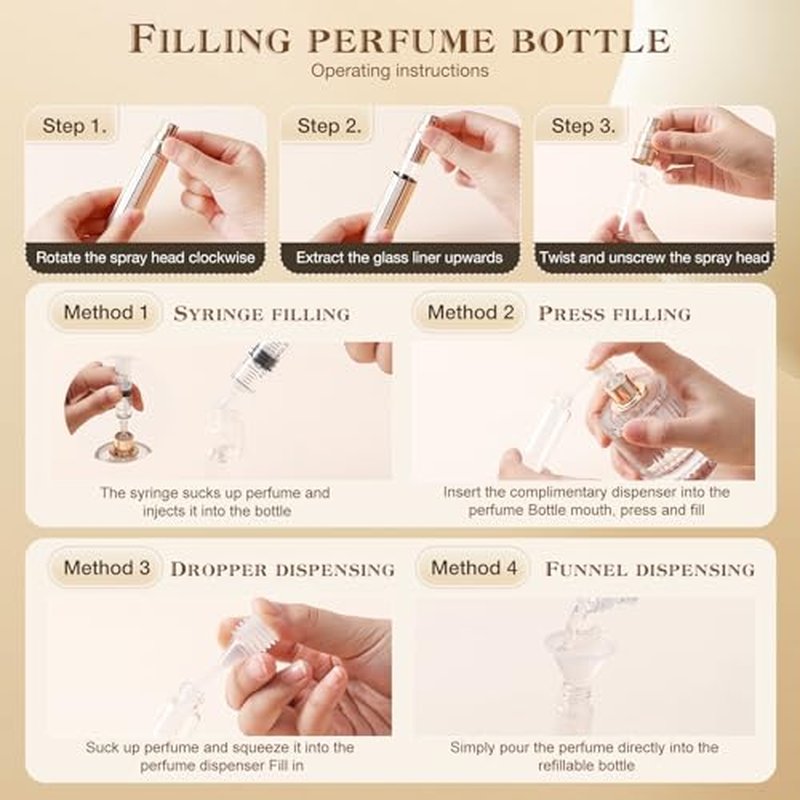 Kuangre 10ml Travel Perfume Atomizer - Refillable Pocket Spray Bottle
