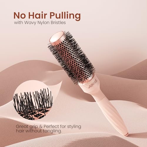AIMIKE Rose Luxe 1.3 Inch Small Round Blowout Brush for Short Hair - Rose Gold