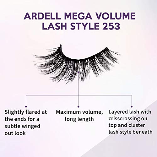 Ardell Mega Volume Lash 253 Multi-Layered False Lashes with Curl Technology, 4 pairs