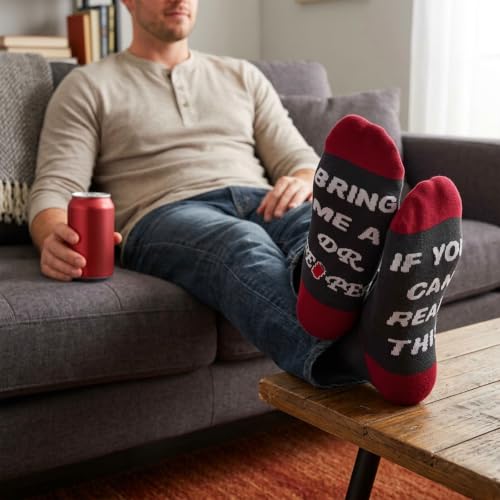 Funny Drinking Theme Crew Socks for Adults - Gifts for Beer & Party Lovers, Shoe Size 10-13