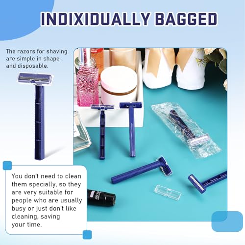 Chumia Twin Blade Razors for Men Stainless Steel Disposable Razors Men Bulk Plastic Shavers Multipurpose Portable Manual Disposable Shavers for Bathing Hotel Travel(600 Pieces)