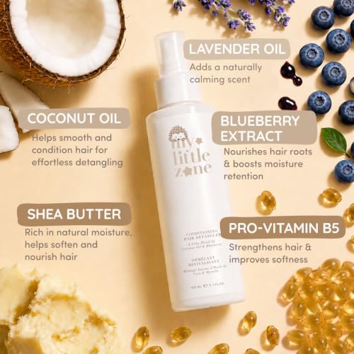 Kids Detangler Spray with Organic Plant-Based Ingredients - Light, Gentle, No Rinse - 5.1 fl oz