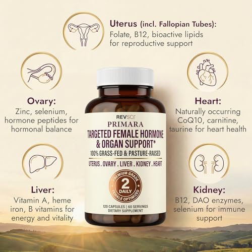 Grass Fed Beef Organ Supplement for Women – 120 Capsules for Hormone Balance & Vitality