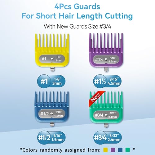Clipper Guards Set Compatible with Most Wahl Clippers, 4 Piece Set