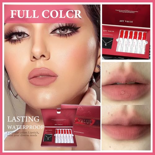7-Piece Lipstick & Necklace Gift Set for Women