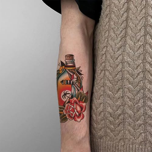 8 Sheets Nautical Temporary Tattoos for Adults - Waterproof