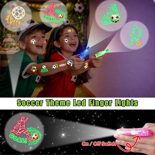 Soccer Party Favors Set - 72 PC (24 LED Lights & 48 Tattoos)