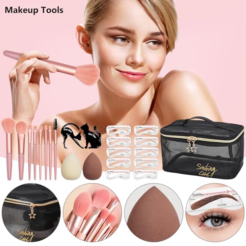 All-in-One Makeup Kit for Women - Complete Cosmetic Set with Brushes & Travel Bag