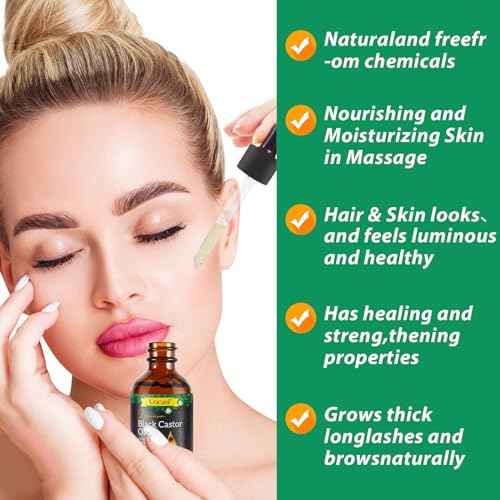Uocasi 2Pack Jamaican Black Castor Oil, 100% Pure Cold Pressed in Glass Bottles, Body Massage, Hair Growth, Eyebrow Nourishment, 4.04 Oz