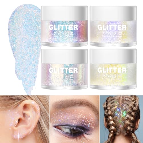 Holographic Body Glitter Gel - Color Changing Sparkling Pink 1.35oz