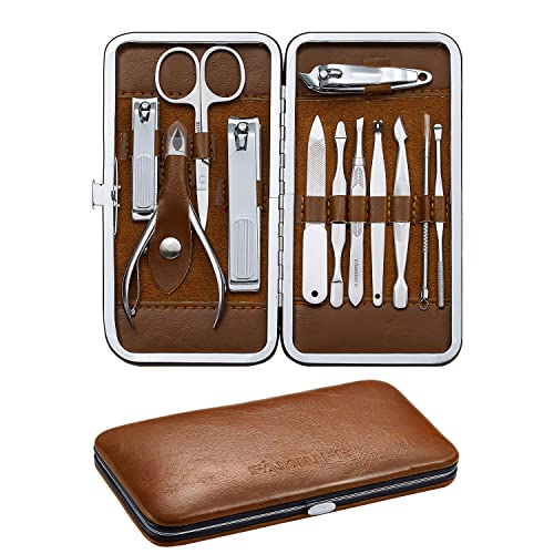 FAMILIFE Manicure Pedicure Kit Professional Nail Clippers Set Men and Women 12 Pcs and 16pcs Grooming Kit Gifts for Men