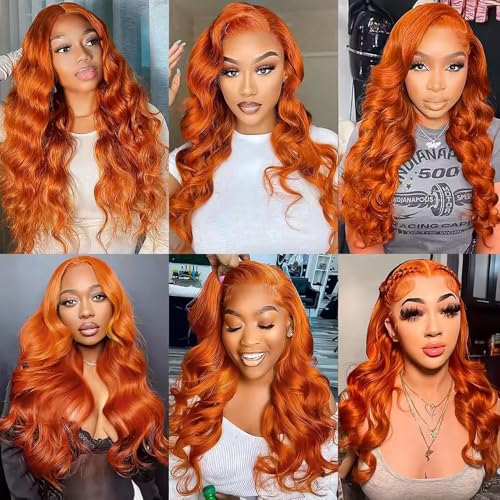 350 Ginger Body Wave Human Hair Bundles 26 28 30"