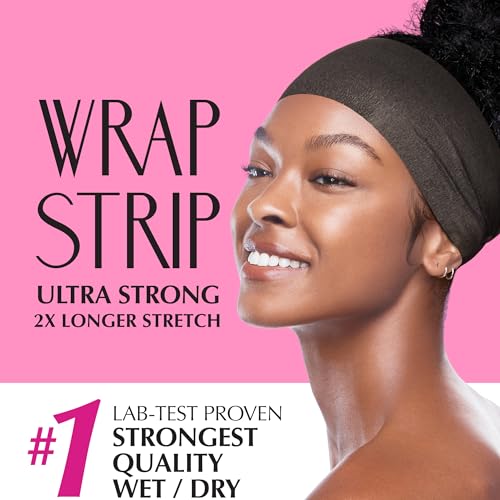 Red by Kiss Wrap Strip, Ultra Strong 2X Longer Stretch, 40 Strips (1 PACK - 2.5", Black)