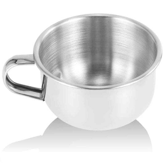 FILFEEL Shaving Soap Mug Bowl, New Stainless Steel Metal Cup Shaver Cleansing Foam Tool For Man
