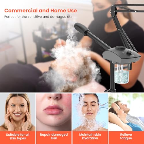 TASALON 2-in-1 Professional Facial Steamer with 5X Magnifying Lamp