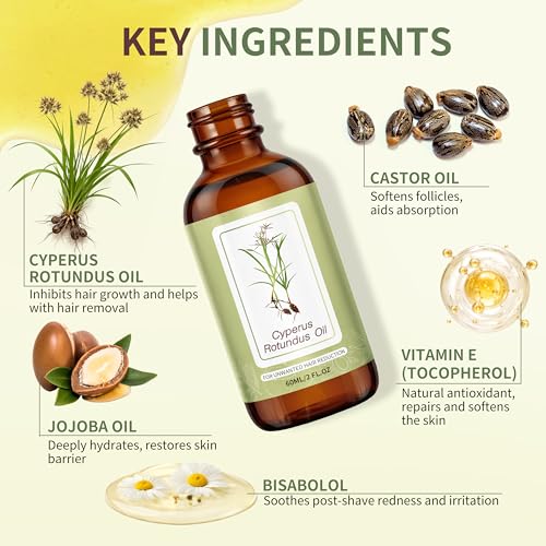 Veakoo Cyperus Rotundus Oil for Hair Removal & Skin Care - 2 Oz