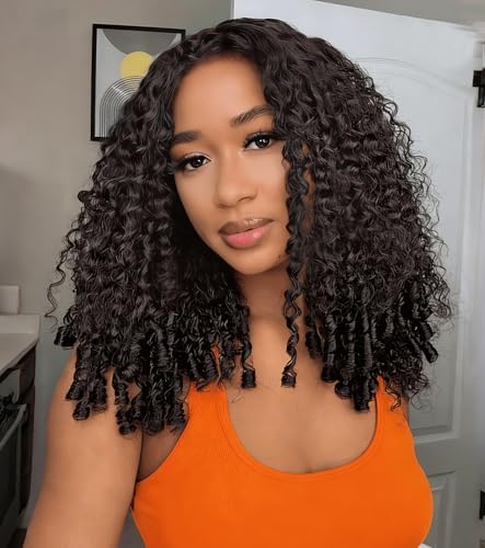 Pinketer Burmese Curly Half Wig Human Hair 14" Glueless