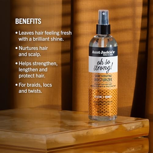 Aunt Jackie's Award-Winning Braid + Twist Collection Oh So Strong Shine Boosting Moisturizer, 12 fl oz