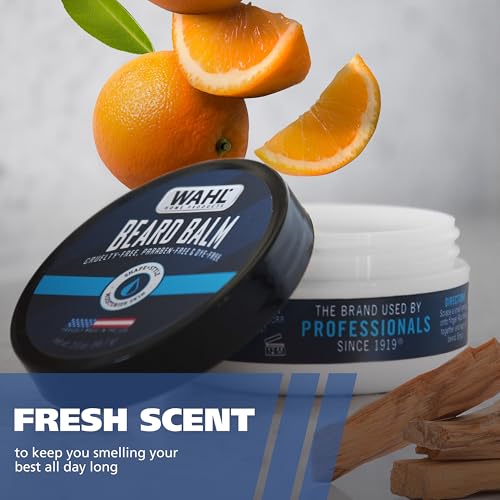 Wahl Beard Balm for Men - Shapes and Styles Facial Hair ? Leave in Conditioner for a Light Hold for All-Day Control ? With Shea Butter, Aloe, Mango Seed Butter & Candelilla Wax - Model 3028690