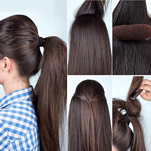WILLBOND 14 Pcs Hair Bump Volume Bases & Bun Makers Set