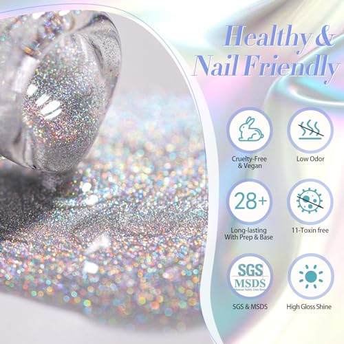 Born Pretty Cat Eye Magnetic Gel Nail Polish - Holographic Glitter, 15ml
