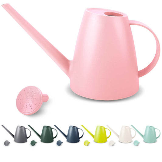 Watering Can for Indoor Plants, Small Watering Cans for House Plant Garden Flower, Long Spout Water Can for Outdoor Watering Plants 1.8L 1/2 Gallon (Pink, 1.8L)