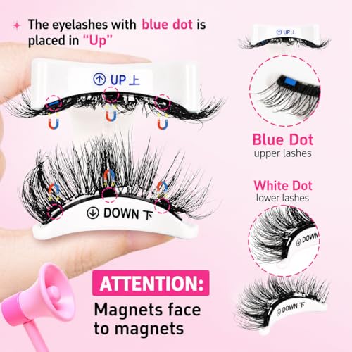 Vevela Magnetic Eyelashes Kit - Natural Look Volume Reusable False Lashes with Applicator