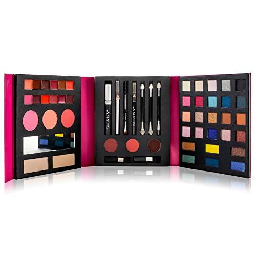 SHANY Beauty Book Makeup Kit All in one Travel Makeup Set - 35 Colors Eyeshadow, Eye brow, makeup blushes, powder palette,10 Lip Colors, Eyeliner pens & makeup Mirror - Holiday Makeup Gift Set