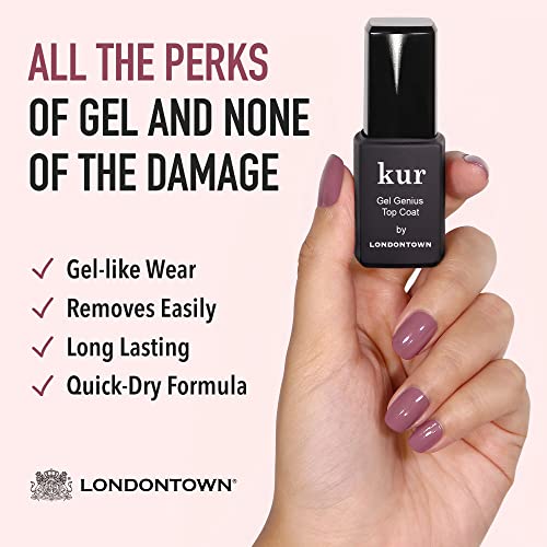 LONDONTOWN kur Conceal & Go Duo Set, Includes Pink Shimmer Bubble Nail Illuminating Concealer & Gel Genius Top Coat, 0.4 Fl Oz