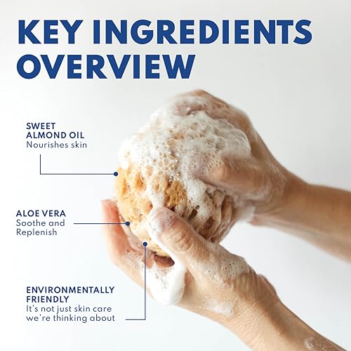 Alma K Soap Infused Bath Sponge - Bath & Shower Loofah for Women - Exfoliating Body Scrubber with Sweet Almond and Aloe Vera - White Tea and Neroli Scent - Use 20 Plus Times - 4.05 oz
