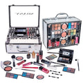 SHANY Carry All Trunk Makeup Train Case with Re-usable Aluminum Beauty Storage Organizer Case. Make up Set with Eye palettes, Blushes,Face Powders, Manicure, Pedicure and Cosmetics Brushes. GIFT SET